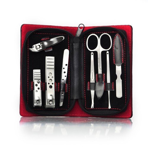 cheap Alice™ 8pc Manicure/Pedicure Kit, Leather Travel & Grooming Kit, Graduation Gift Ideas
