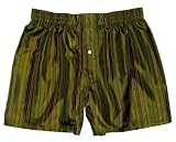Silk Boxers – XL – Khaki Stripes – Royal Silk Boxer Shorts