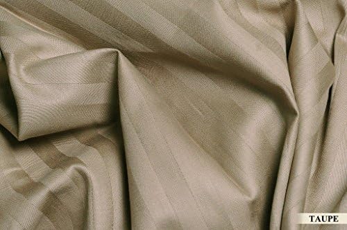 300 Thread-Count Egyptian Cotton Sateen 1 Qty Fitted Sheet Full Size (+20 Inch) Deep Pocket, Taupe Stripe