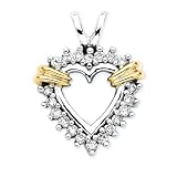 10K Two Tone Gold 1/4 ct. Diamond Heart Pendant with Chain