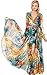 ACEVOG Women Summer Tropical Flower Printed Chiffon Long Sleeve Beach Dress