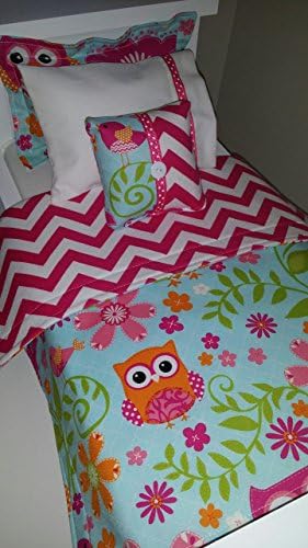 18" Doll Bedding, Owl Doll Bedding Made to Fit American Girl Dolls