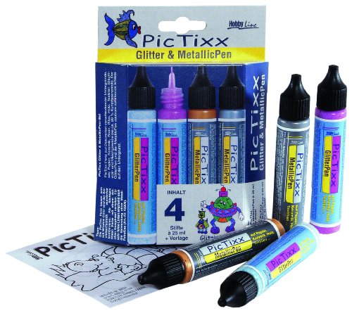 Hobby Line 49891 - PicTixx Glitter und Metallic Pen 4er Set Preisvergleich