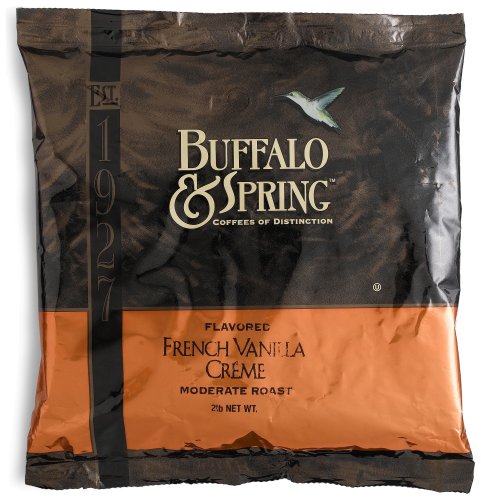 Buffalo & Spring French Vanilla Creme, Moderate Roast, Whole Bean Coffee, 2-Pound Bag by Buffalo & Spring