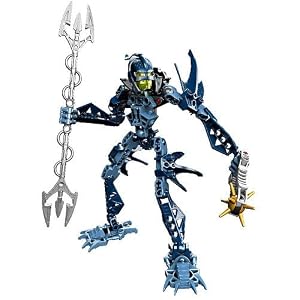 Lego Bionicle 8987 Glatorian Legends Series 7 Inch Tall Figure - KIINA with Dual-Headed Vapor Trident and Spiked Thornax Launcher (Total Pieces: 43)