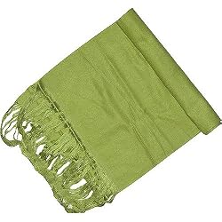 Handmade Silk Scarf Men Cashmere Green 58 x 13 inches