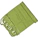 Handmade Silk Scarf Men Cashmere Green 58 x 13 inches