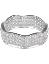 Sterling Silver Cubic-Zirconia Pave Ring, Size 7
