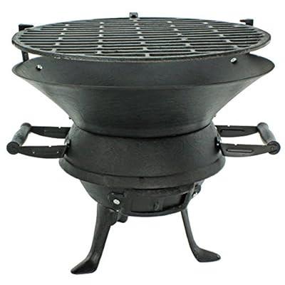 First4spares Outdoor Fire Pit Bbq Basket Garden Barbeque Grill Stand Cast Iron With Handles by First4spares