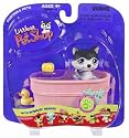 Littlest Pet Shop Portable Pets Husky Dog with Bathtub