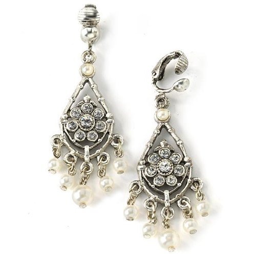 Bridal Crystal Chandelier Clip Earrings