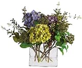 Mixed Hydrangea w / Rectangle Vase - B001RD3Y5C
