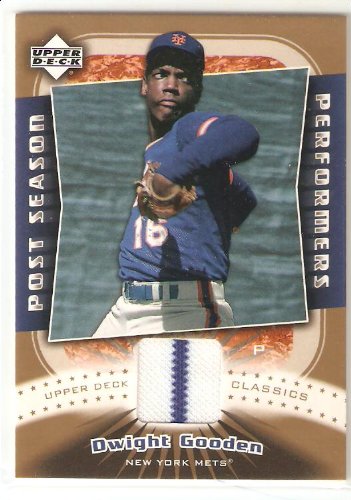 2005 Upper Deck Classics Post Season Performers Materials DG Dwight Gooden - New York Mets ( Piece of Authentic Jersey - Baseball Cards)
