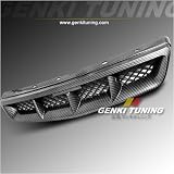 Genki Tuning - 1996 1997 1998 Honda Civic 2 Door / 3 Door / 4 Door Mugen Style Version 2 ABS Front Hood Carbon Fiber Mesh Grill Grille 96 97 98 2Dr 3Dr 4Dr