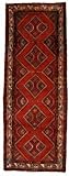 IMAGE OF 3'7 x 9'11 Red Persian Hand Knotted Wool Chenar Runner Rug