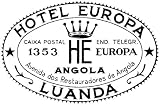 Tim Holtz Wood Mounted Red Rubber Stamp: Hotel Europa Luanda