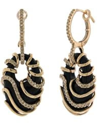 0.50ct Diamond and 18.68ct Onyx 14k Rose Gold Earrings