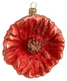 Poppy Flower Christmas Ornament (Red) created by European artisans for ORNAMENTS TO REMEMBER
