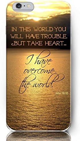 Iphone 6 5.5 inch PLUS Case OUO Inspirational and motivational life quotes in this world you will have trouble, I have overcome the world John 16:33 - Thin Hard Plastic Case Iphone 6 PLUS ( 5.5 ) Case