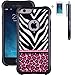 iPhone 6 6s Case, True Color® Hot Pink Leopard & Lace on Zebra Emboss Printed Impact Resistant TPU Anti-slip Grip Snap-On Soft Rugged Cover for iPhone 6/6s (4.7