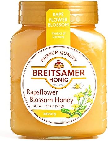 Breitsamer RapsflowerBlossom Honey 17.6 oz each (3 Items Per Order)