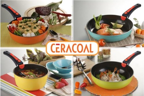 Ceracoal Nonstick Ceramic Coating 7pcs Pan Set + 2pcs of Multi Hands