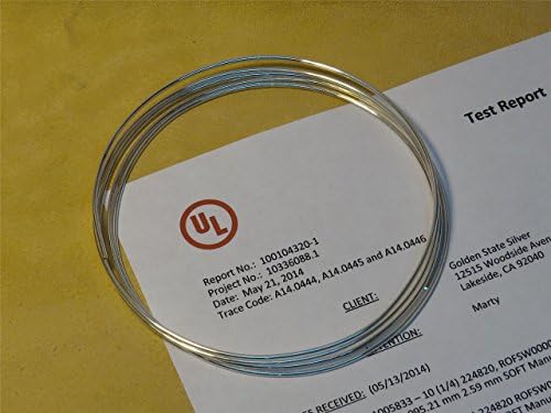 9999 Pure Silver 14 Gauge (0.064 in. / 1.63 mm) Wire - 72 inch Coil (6 feet) - Guaranteed 99.99%+