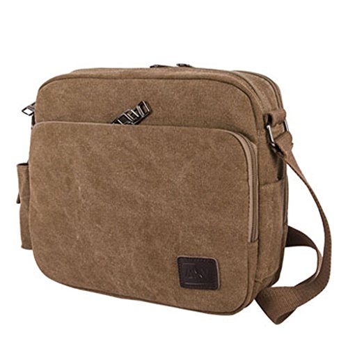 MeCool Men's Canvas Weekender Messenger Bag for Travel Crossbody Sports Over Shoulder Vintage Military Overnight Casual Cross Body Side Beach Pack Bag