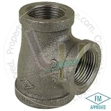 NUSET 1 1/4X1X1 Malleable Black Iron Reducing Tee (B130R-322525)