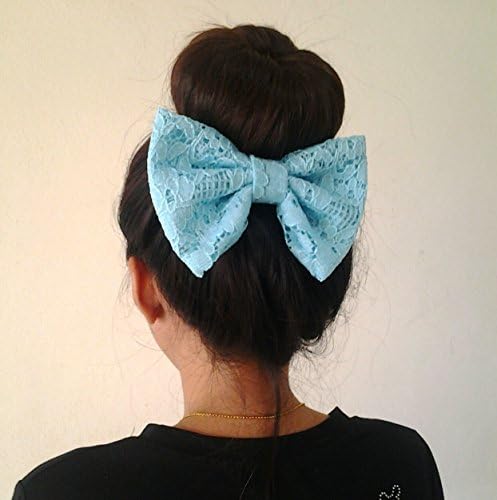 TURQUOIS LACE BIG BOW HAIR CLIP