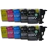 10 CiberDirect High Capacity Compatible Ink Cartridges for use with Brother DCP-J140W Printers.