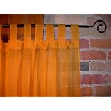 Gold Sheer 100% Cotton Gauze Tab Curtain, 44 inches X 104 inches