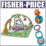 Fisher-Price Rainforest Melodies and Lights Deluxe Gym + Accessory Kit
