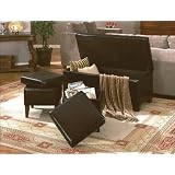 3 PCS Espresso Bi-cast Storage Bench and Ottmans by AtHomeMart