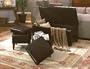 3 PCS Espresso Bi-cast Storage Bench and Ottmans
