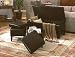 3 PCS Espresso Bi-cast Storage Bench and Ottmans