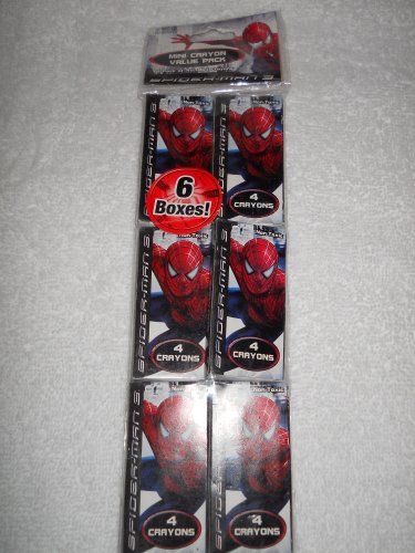 MINI CRAYONS 4CT 6PK. ASST [SPIDERMAN]