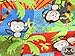 Fleece Printed Fabric Multi Colored Monkey / 58