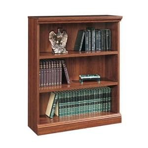 Planked Cherry Three Shelf Bookcase Planked Cherry by Sauder Office Furniture