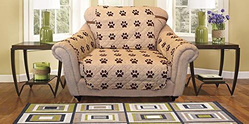 Reversible Furniture Protector with elastic strap. Comes in variation sizes. Choose from Sofa protector, Loveseat protector, and Chair protector. Protect your furniture from stains, spills, pets and children accidents (Chair, Paws)