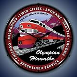 Olympian Train Lighted Wall Clock