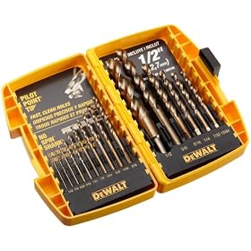 DeWalt DW1956 Pilot Point Twist Drill Bit Assortment, 16-Piece