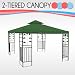 10' x 10' Replacement Gazebo Canopy Green Top Cover Patio Outdoor Shade 2-Tier