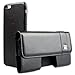 CASE123 MPS Mk II TLS Genuine Leather Horizontal Oversized Swivel Belt Clip Holster for Apple iPhone 6 / 6s Plus (5.5 inch screen) for use with Apple Leather Case, Typical Slim Cases, and TPU Covers - Black Cowhide