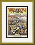 Gold Framed/Matted Print 17x23, Wild West Weekly: Young Wild West and his Partner's Pile