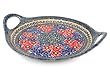 Polish Pottery Poppy Garden Round Serving Tray with Handles