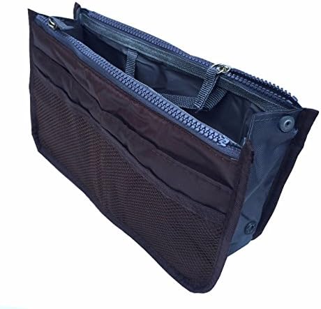 Travel Insert Handbag Women Makeup Bag Multifunctional Purse Liner Organizer Cosmetic Bag (Brown)