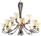 Arabesque Two-Tiered Silver and Stone Chandelier
