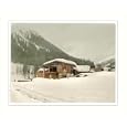Winter scene with log structure covered in snow, c. 1890s, S-UNF