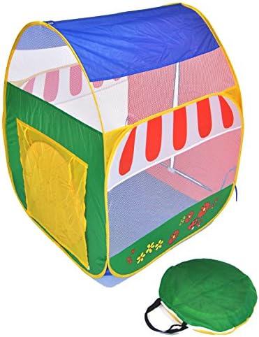 eWonderWorld Garden Theme Playhouse Kids Pop Up Play Tent with Carrying Bag, Yellow/Blue/Purple (CT-411-1)